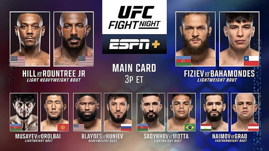 UFC Fight Night: Hill vs. Rountree Jr. – Cartelera y Horarios En Vivo
